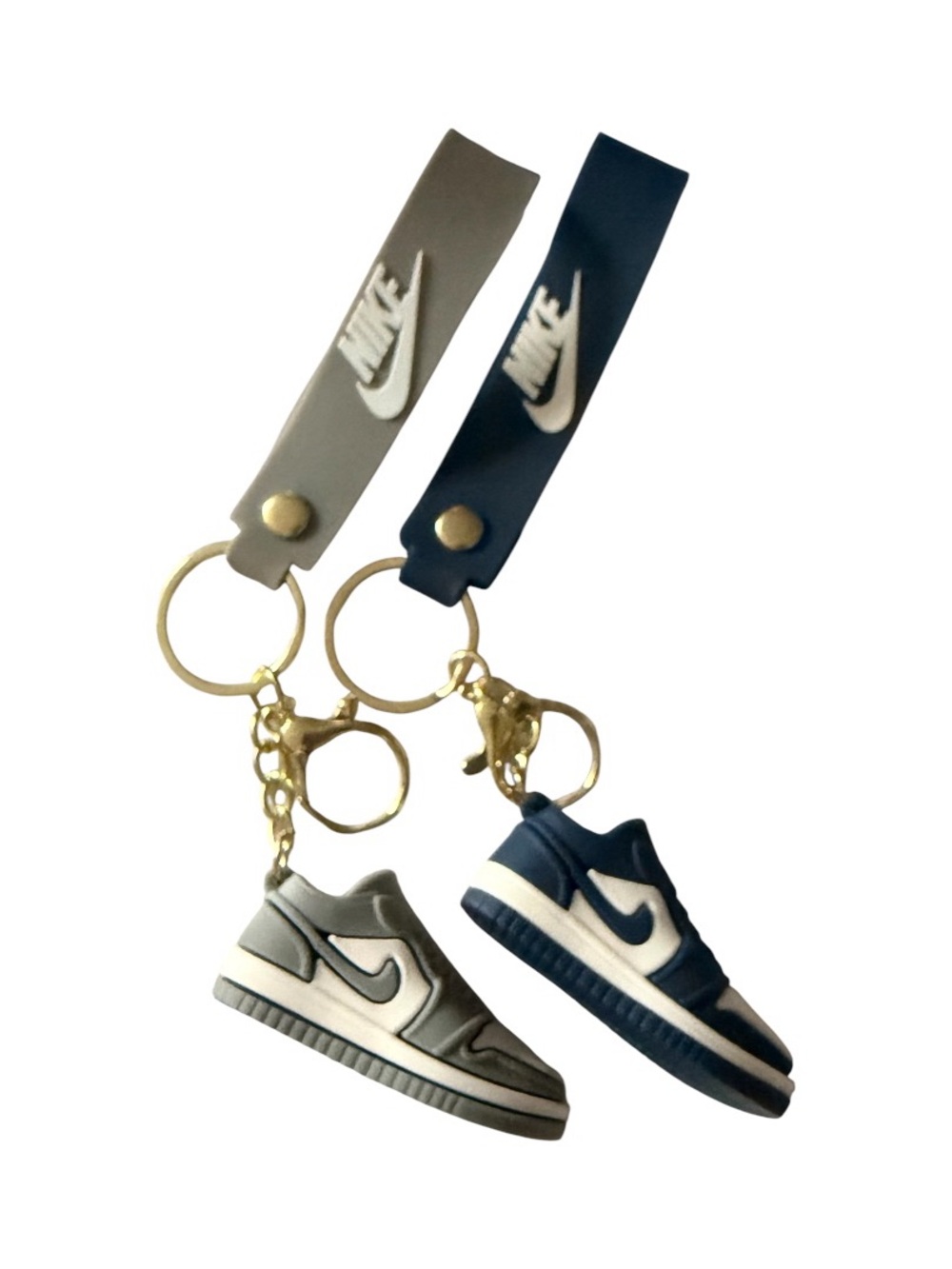 NWT-NIKE-set of two bag charms/keychains-gray and black